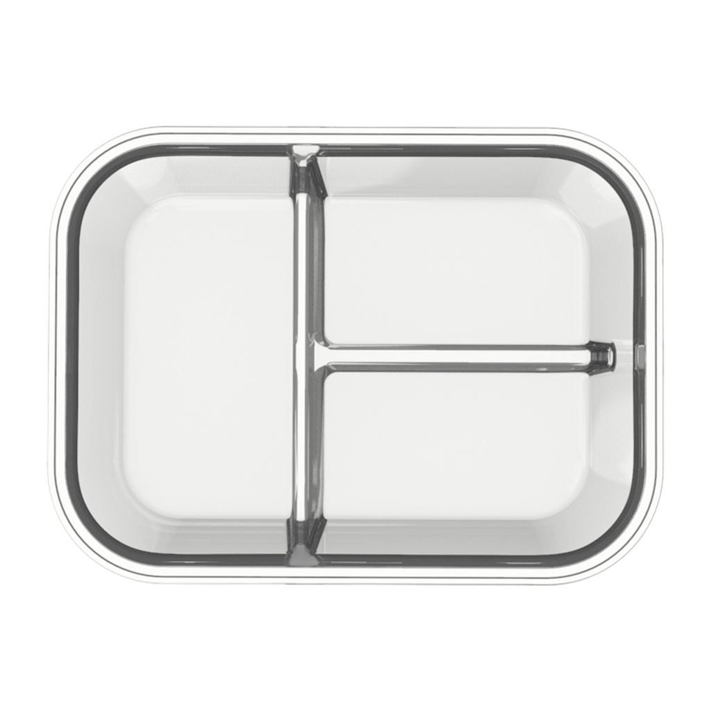 3-Compartment Glass Containers with Airtight Lids - 980ml - 3 PACK