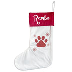 Personalised Pet Christmas Stocking with Paw Print