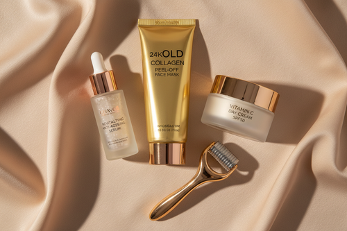Anti-Ageing Skincare Set with SPF 50, Serum, Mask & Roller | Ammuri