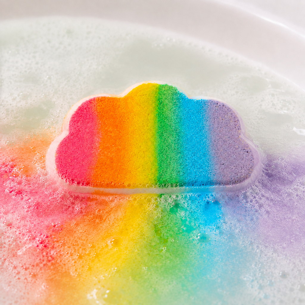 Jumbo Rainbow Cloud Bath Bomb – A Colourful Pick-Me-Up
