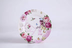 Porcelain Fine China Soup Pasta Bowls Wide Rimmed Set 4 Gift Box 9 inch 23cm (Bird Rose Butterfly)