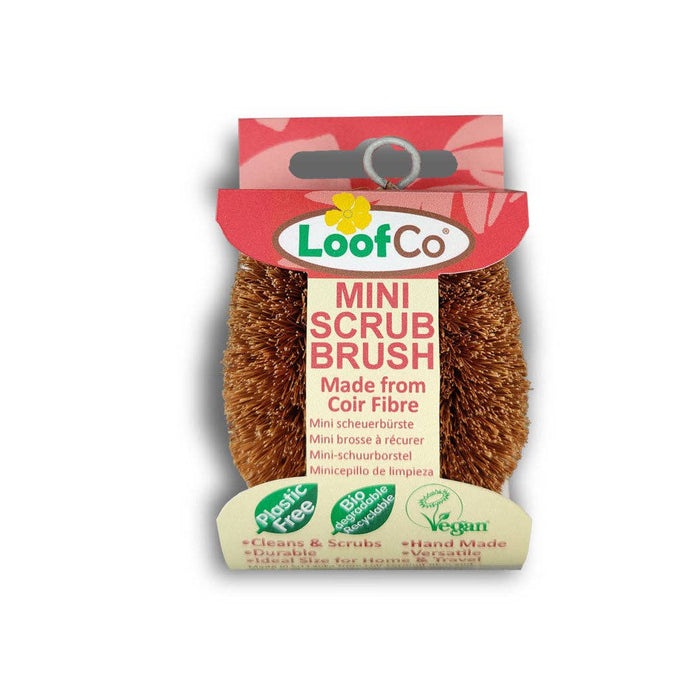 LoofCo Mini Scrub Brush – Natural Coconut Coir Fibre Cleaning Brush