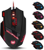 Zelotes C15 Gaming Mouse Adjustable 7000 DPI 13 Programmable Buttons LED Lights Office Mouse Suitable for PC Laptop