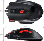 Zelotes C15 Gaming Mouse Adjustable 7000 DPI 13 Programmable Buttons LED Lights Office Mouse Suitable for PC Laptop