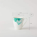 Tea Coffee Cups Mugs Set 4 Premium Porcelain (Water Colour)