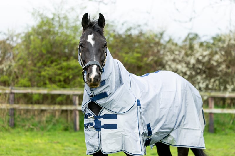 Nylon Fly Cool Rug - Grey/Navy - image 2 - Wellbeing Pets