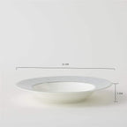 Soup Bowl Pasta Plates Set of 4 Classic Pattern with Silvering Banding