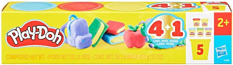 Play-Doh Back to School Pack – 4 + 1 Bonus Cans (Ages 2+)