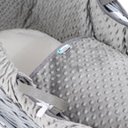 Pod Grey Dimple Moses Basket Bedding Set (Basket Not Included!)