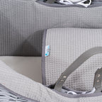 Pod Grey Waffle Moses Basket Bedding Set (Basket Not Included!)