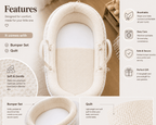 Pod Blue Waffle Moses Basket Bedding Set (Basket Not Included!)