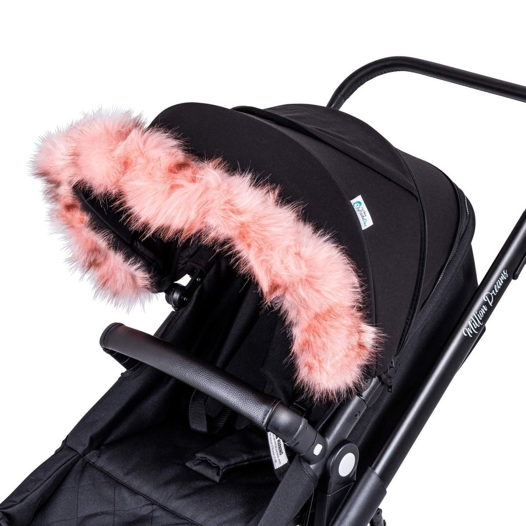 Pram Fur Hood Trim Attachment for Pushchair