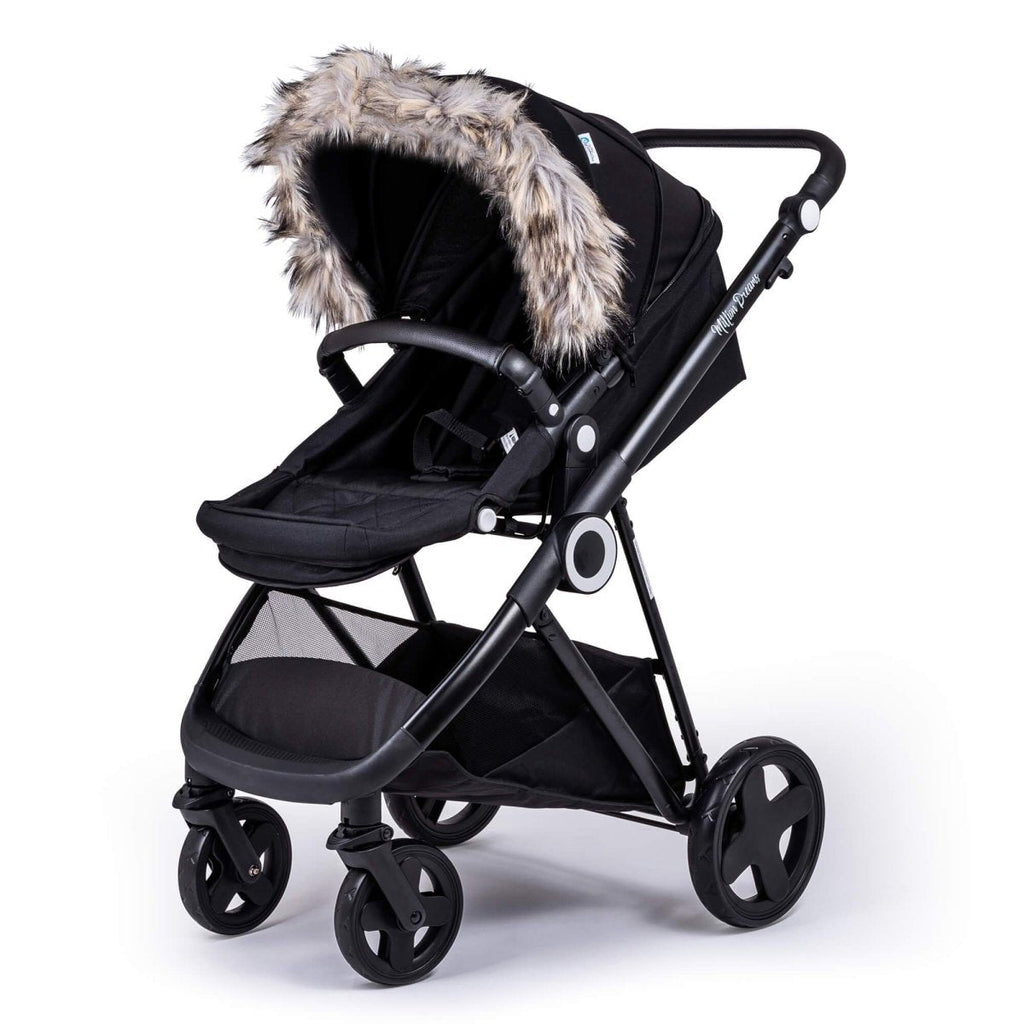 Pram Fur Hood Trim Attachment for Pushchair