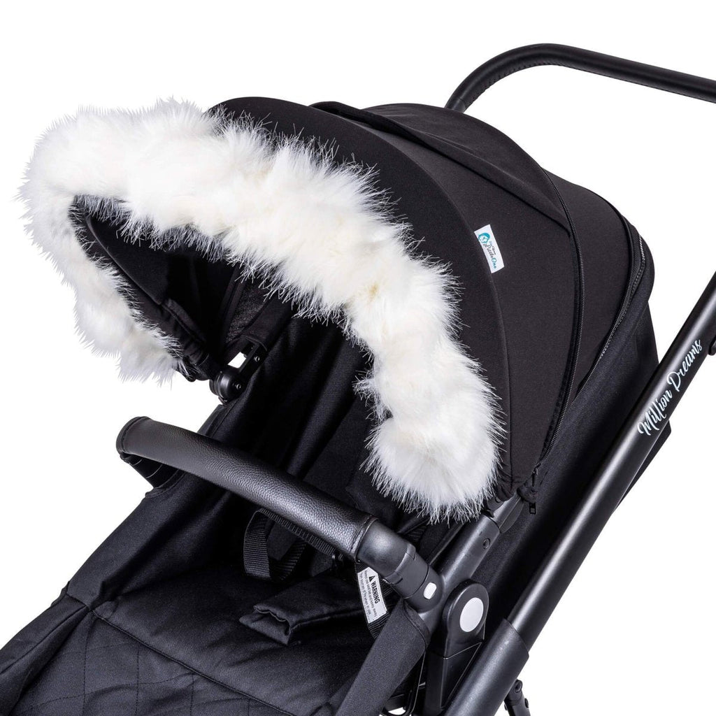 Pram Fur Hood Trim Attachment for Pushchair