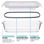 Borosilicate Glass Lasagne Dish with Lid - 2.2L