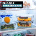 Glass Food Storage Containers with Airtight Lids - 1050ml - 3 PACK