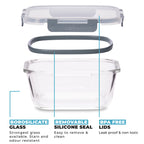 Glass Stackable Square Containers - 800ml, 520ml & 320ml - 3 PACK