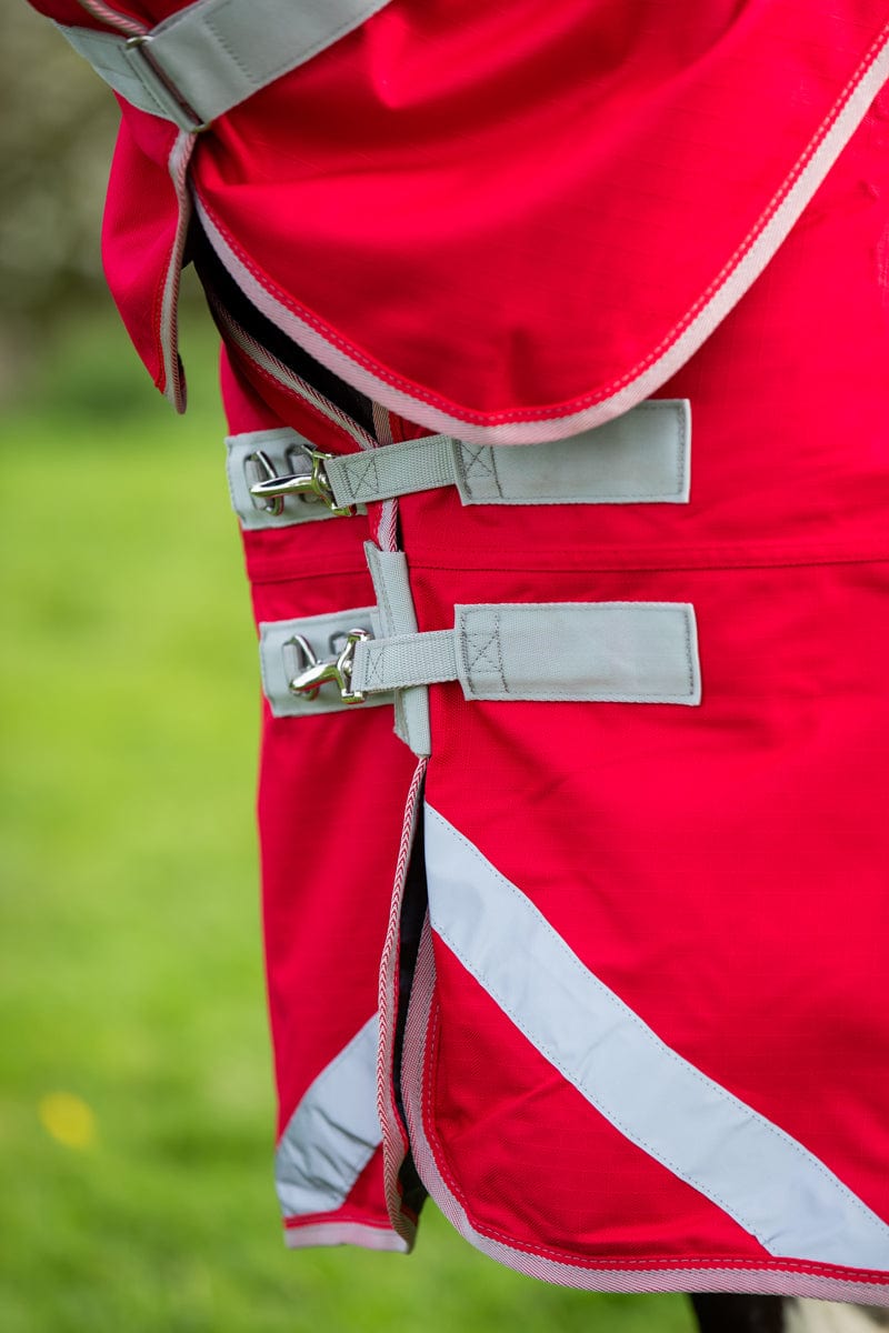 WIDE FIT 100g Detachable Neck Turnout Rug - Red - image 5 - Wellbeing Pets