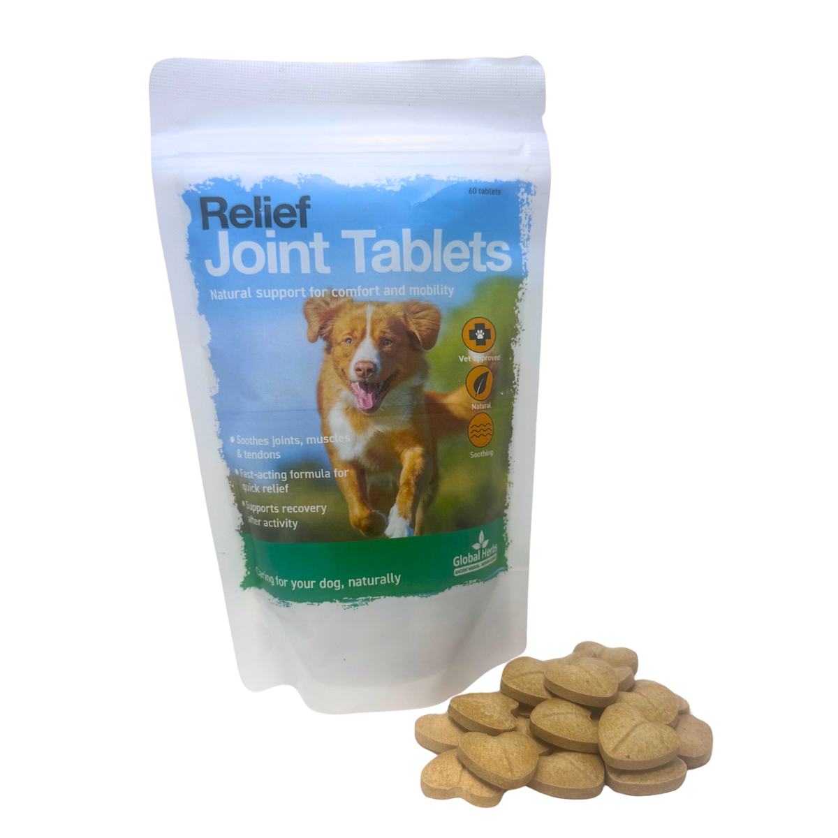 Global Herbs Relief Tablets for Dogs | 60 Tablets by Global Herbs (Europe) Ltd – image 1