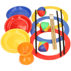 Circus Skill Set – 15-Piece Juggling, Spinning Plates, Rings & Wooden Diabolo Kit (Ages 6+)