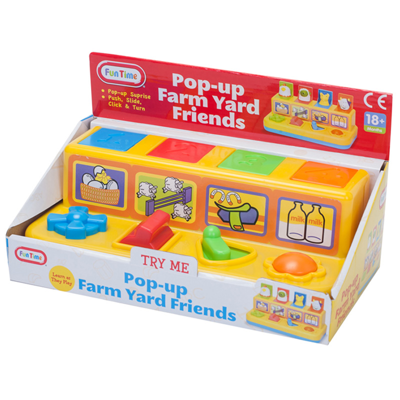 Pop Up Farmyard Friends – Colour Match Activity Toy with Chick, Lamb, Horse & Cow | 18m+