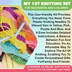 Kids Knitting Set with Wool & Needles – Learn to Knit Craft Kit (Ages 6+)