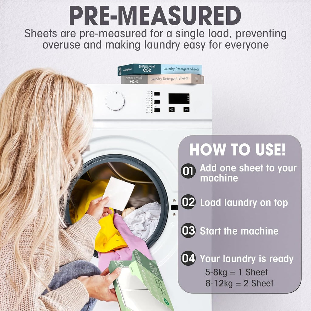 Simple Living Eco Laundry Detergent Sheets | 32 Washes | Made In UK