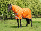 50g Detachable Neck Turnout Rug - Orange - Wellbeing Pets