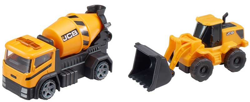 Teamsterz JCB Construction Trucks – 4 Assorted Die-Cast Vehicles for Kids
