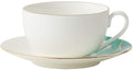 Cup and Saucer Set Watercolour with Gold Banding Premium Porcelain Light Weight