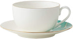 Cup and Saucer Set Watercolour with Gold Banding Premium Porcelain Light Weight