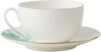 Cup and Saucer Set Watercolour with Gold Banding Premium Porcelain Light Weight