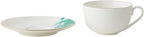 Cup and Saucer Set Watercolour with Gold Banding Premium Porcelain Light Weight
