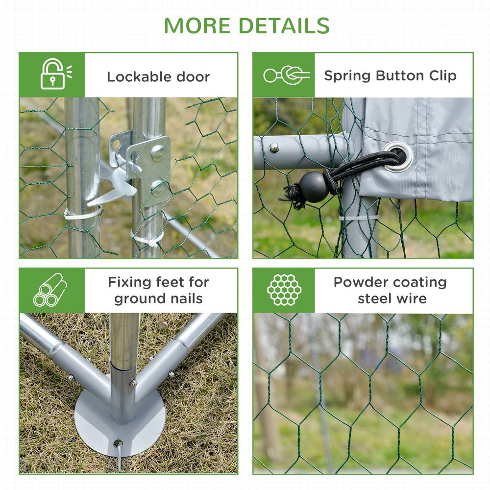 PawHut Walk-In Chicken Run | 2.8 x 3.8 x 2m - product image 7 - Wellbeing Pets