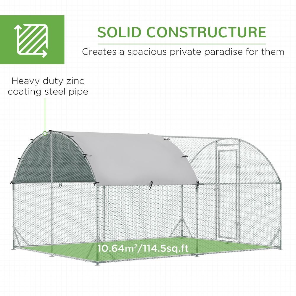 PawHut Walk-In Chicken Run | 2.8 x 3.8 x 2m - product image 6 - Wellbeing Pets