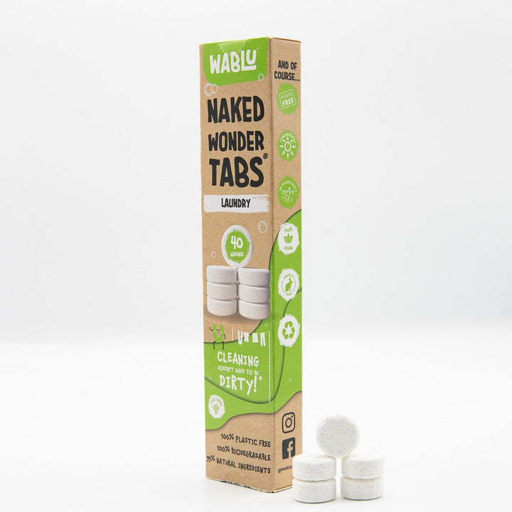 WABLU Naked Wonder Tabs® – Plastic-Free, Biodegradable Laundry Detergent Tabs - 40 pack
