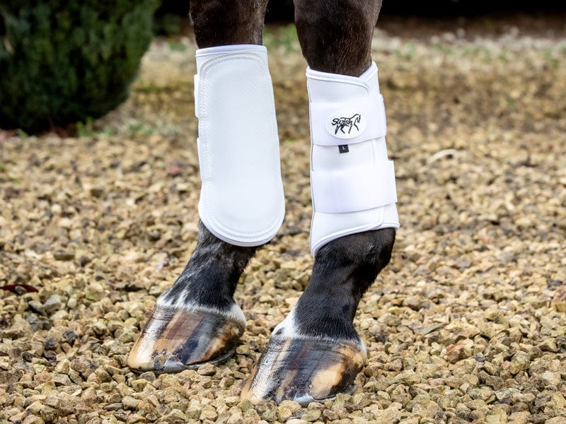 Double Locking Brushing Boots - White - image 2 - Wellbeing Pets