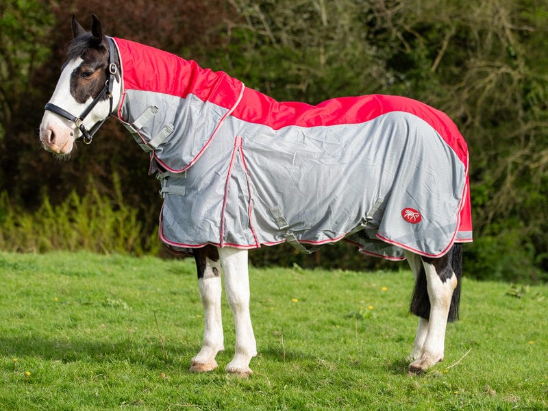 WIDE FIT Fly Turnout Combination Rug - Red (Mesh) - Wellbeing Pets