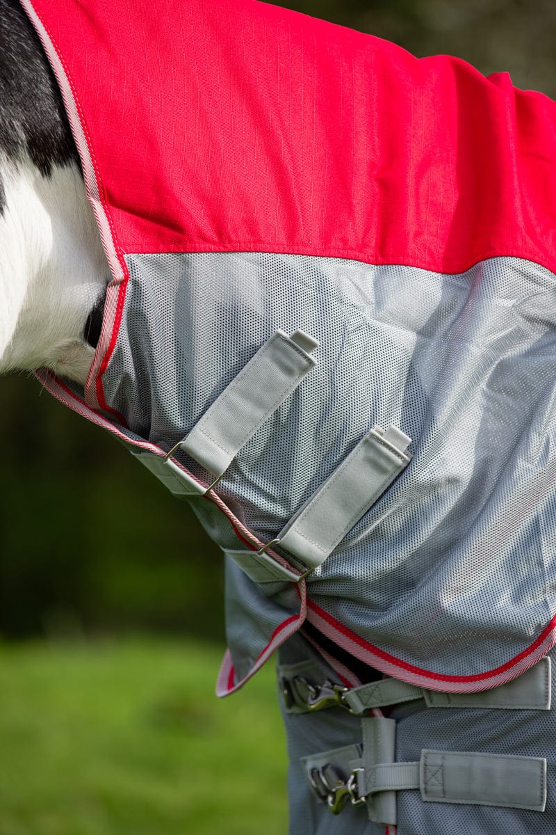 WIDE FIT Fly Turnout Combination Rug - Red (Mesh) - image 3 - Wellbeing Pets