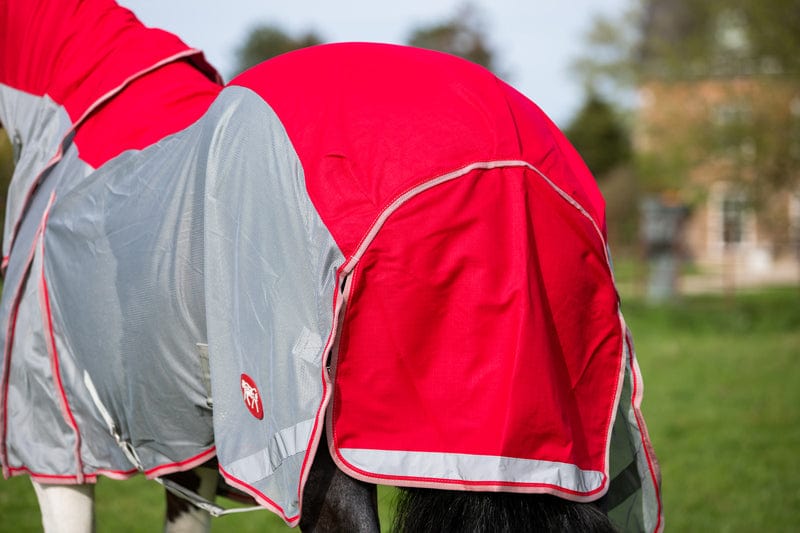 WIDE FIT Fly Turnout Combination Rug - Red (Mesh) - image 4 - Wellbeing Pets