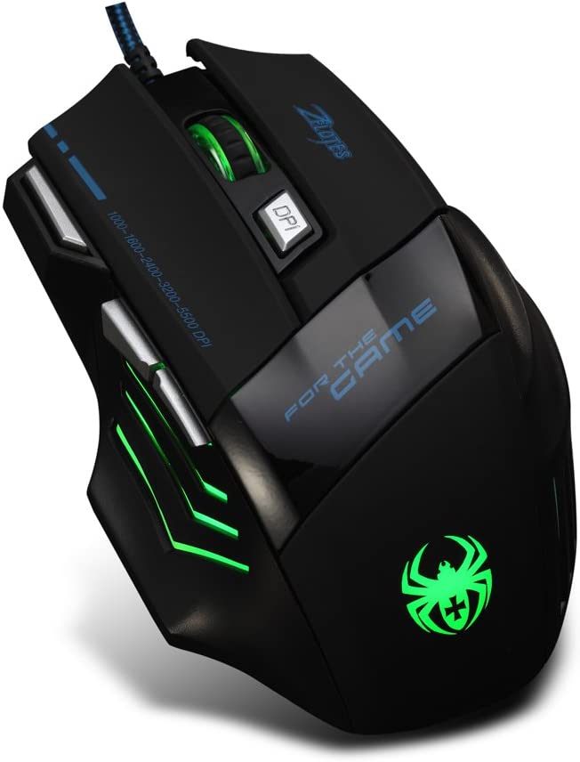 Wired Gaming Mouse ZELOTES Professional LED Optical 7200 DPI 6 Button USB
